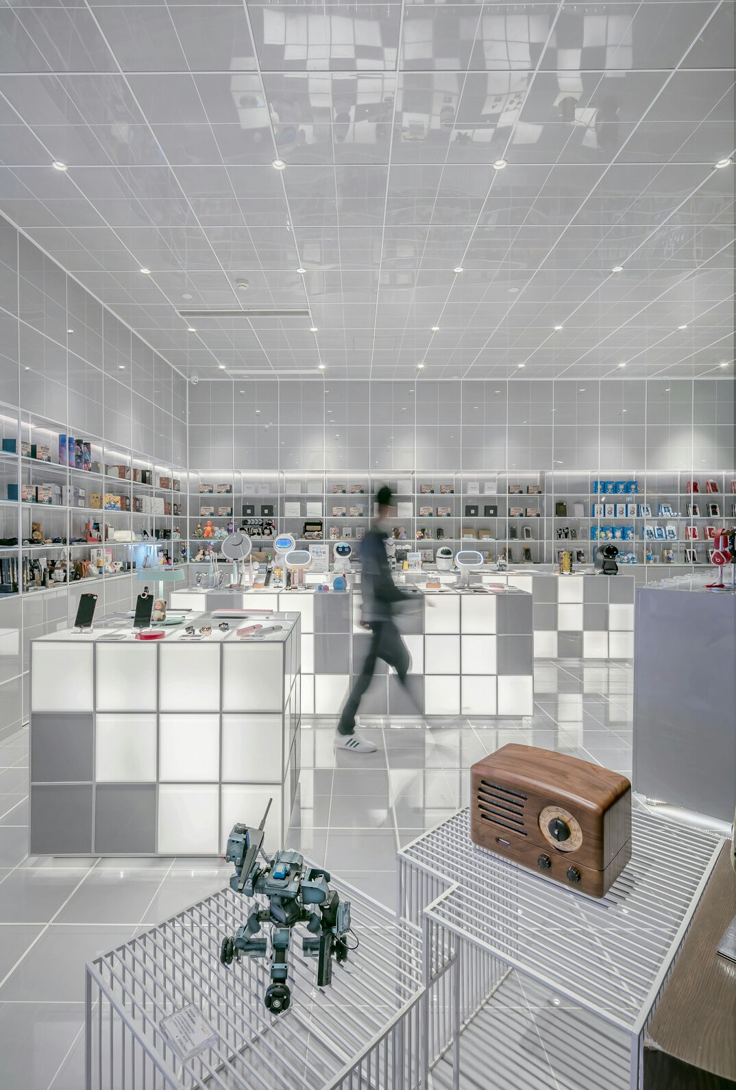 store interior with cameras